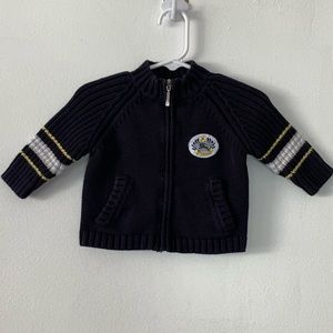 Burberry Baby Navy Zip Sweater 6 Month Size